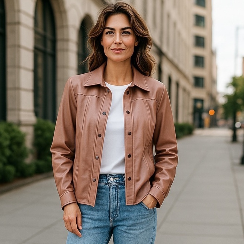 Blank NYC Vegan Leather Button Front Jacket Women’s Size Small